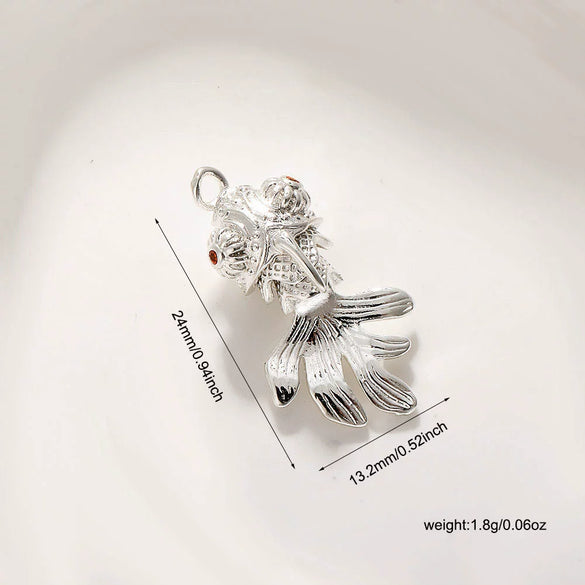 Copper 14K Goldplated Animal Koi Fish Jewelry Pendant For Bracelet Earrings Necklace Diy