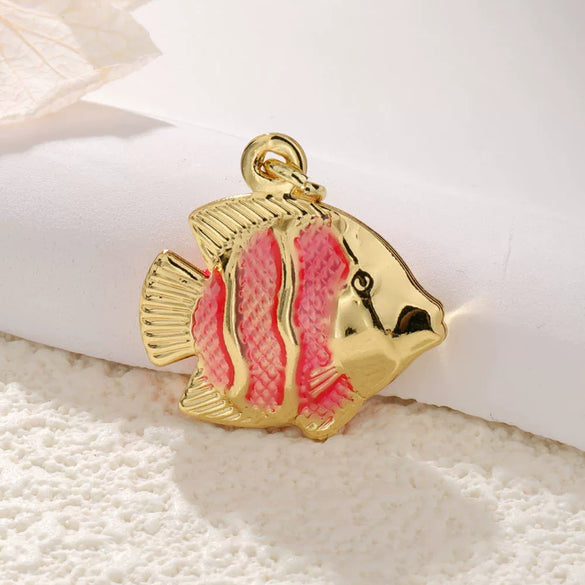 Copper 14K Goldplated Animal Koi Fish Jewelry Pendant For Bracelet Earrings Necklace Diy