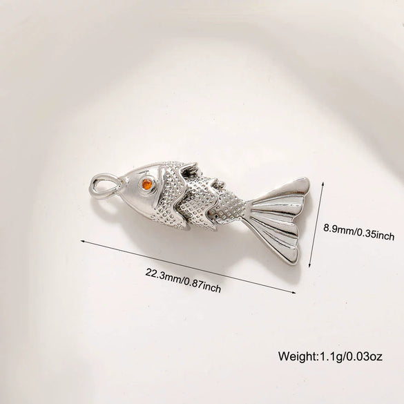 Copper 14K Goldplated Animal Koi Fish Jewelry Pendant For Bracelet Earrings Necklace Diy