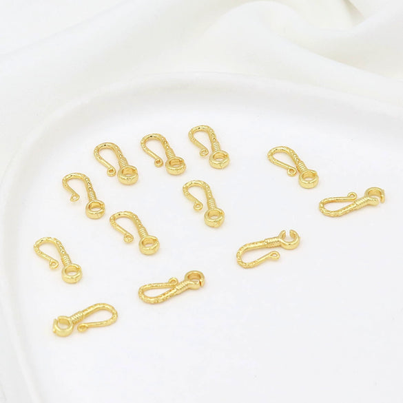 Copper 18K Goldplated Connecting Buckle Question Mark Hook Diy Handmade S Buckle Necklace Electroplated Versatile Minimalist