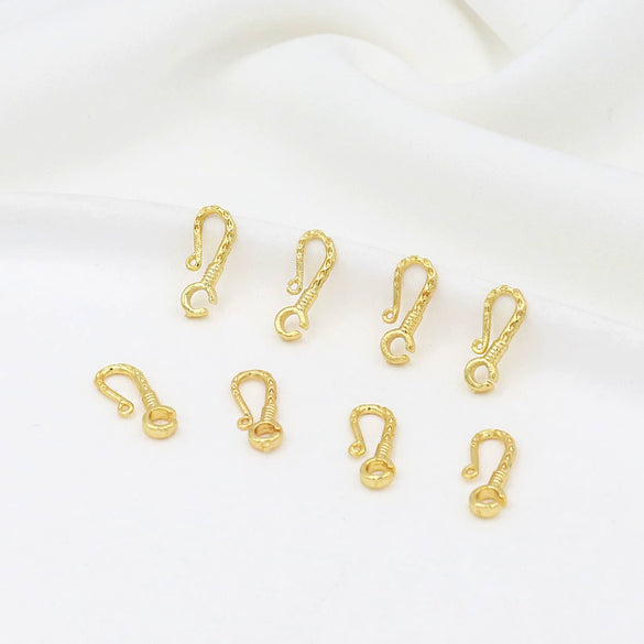 Copper 18K Goldplated Connecting Buckle Question Mark Hook Diy Handmade S Buckle Necklace Electroplated Versatile Minimalist