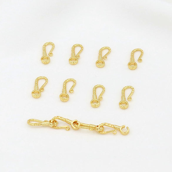 Copper 18K Goldplated Connecting Buckle Question Mark Hook Diy Handmade S Buckle Necklace Electroplated Versatile Minimalist