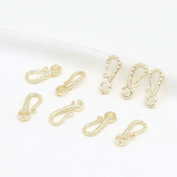 Copper 18K Goldplated Connecting Buckle Question Mark Hook Diy Handmade S Buckle Necklace Electroplated Versatile Minimalist