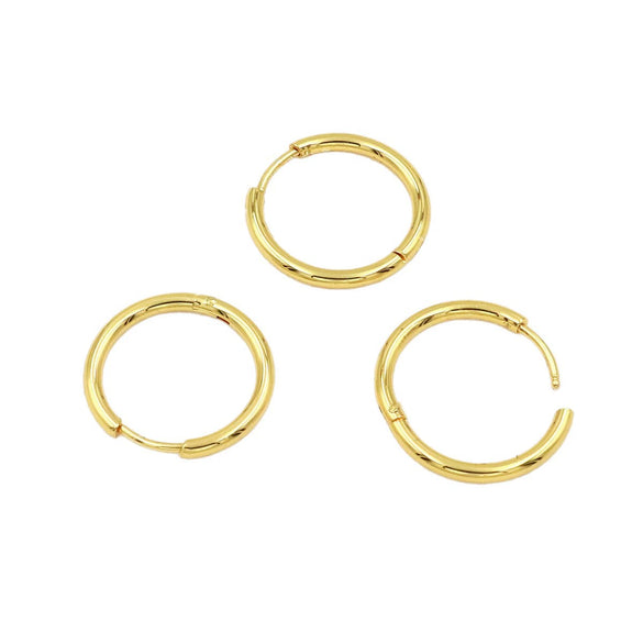 Copper 18K Real Gold Electroplated Coil Circle Earrings Jewelry Accessories
