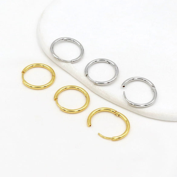 Copper 18K Real Gold Electroplated Coil Circle Earrings Jewelry Accessories