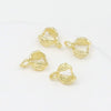Copper 18K Real Gold Plated Doublesided Leaf Melon Buckle Necklace Pendant Clip Diy Accessory