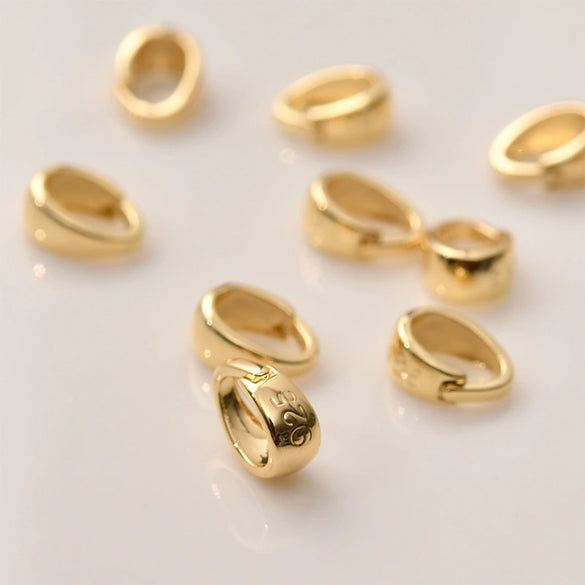 Copper 14K True Gold Plated Melon Buckle Pendant Necklace Bracelet Accessories