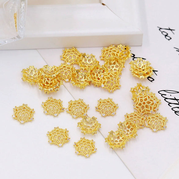 Copper 18K True Gold Plated Micro Zircon Torus Beaded Spacer Necklace Bracelet Diy Accessories
