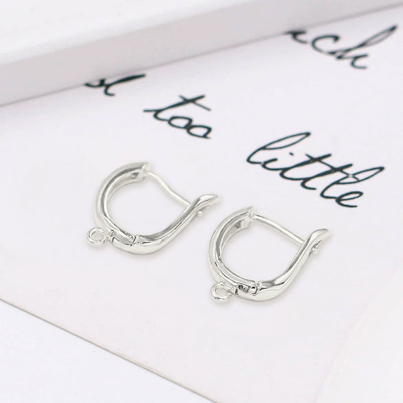 Copper 18K True Gold Plated Round Dshaped Earring Jewelry Accessories Diy Handmade