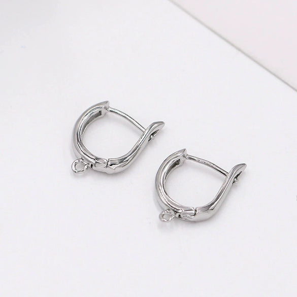 Copper 18K True Gold Plated Round Dshaped Earring Jewelry Accessories Diy Handmade