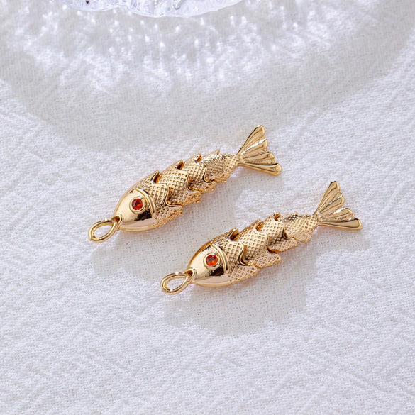 Copper Koi Goldfish Pendant Jewelry Accessories Electroplated Diy Handmade