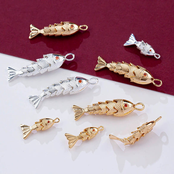Copper Koi Goldfish Pendant Jewelry Accessories Electroplated Diy Handmade