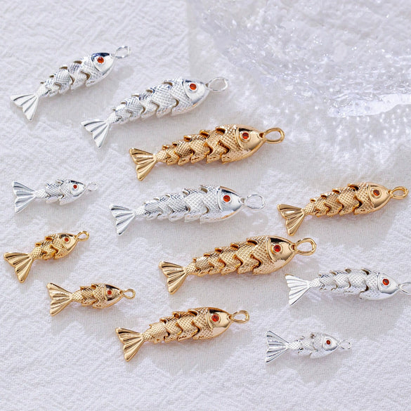 Copper Koi Goldfish Pendant Jewelry Accessories Electroplated Diy Handmade