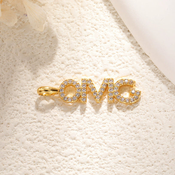 Copper Letter Shaped Love English Alphabet Necklace Pendant And Diy Bracelet Accessories With Electroplating And Rainbow Elements