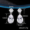 Copper Light Luxury Dropshaped Earrings And Necklace With Mixed Gem Inlay And Zircon Design For Women