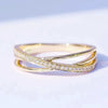 Copper Light Luxury Geometric Design Zircon Microinlay Finger Ring