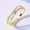 Copper Light Luxury Geometric Design Zircon Microinlay Finger Ring