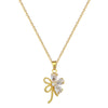 Copper Light Luxury Geometric Hollow Five Leaf Flower Electroplated Women's Necklace And Earrings Set