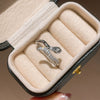 Copper Light Luxury Women's Ring Set With Zirconia Hollow Butterfly Flower Design