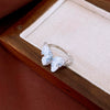 Copper Light Luxury Women's Ring Set With Zirconia Hollow Butterfly Flower Design