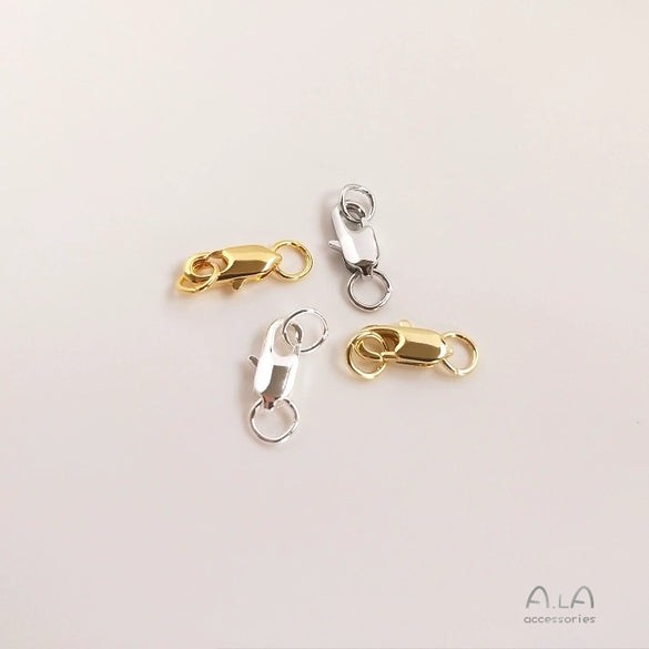 Copper Lobster Clasp And Fishtail Spring Buckle For Diy Jewelry Making With Real Gold Color Preserving Finish Original Design Accessory