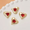Copper Love Heart Inlaid Zircon Electroplated Pendant Jewelry Accessories