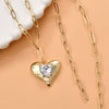 Copper Love Heart Inlaid Zircon Electroplated Pendant Jewelry Accessories