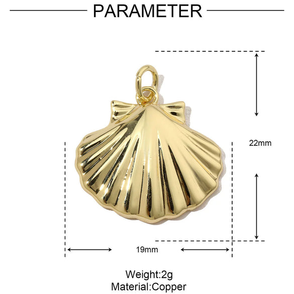 Copper Love Mushroom Scissors Horseshoe Conch Sea Star Shell Pendant Necklace Diy Jewelry Accessories Electroplated