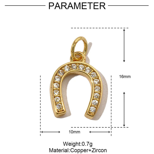 Copper Love Mushroom Scissors Horseshoe Conch Sea Star Shell Pendant Necklace Diy Jewelry Accessories Electroplated