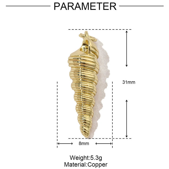 Copper Love Mushroom Scissors Horseshoe Conch Sea Star Shell Pendant Necklace Diy Jewelry Accessories Electroplated