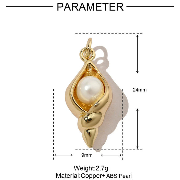 Copper Love Mushroom Scissors Horseshoe Conch Sea Star Shell Pendant Necklace Diy Jewelry Accessories Electroplated