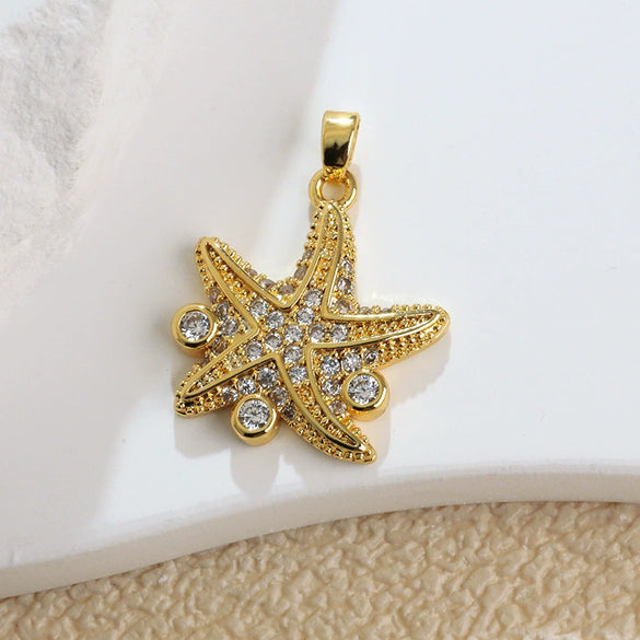 Copper Marine Life Animal Pattern Microinlaid Pendant Necklace Earrings Diy Jewelry Electroplated