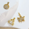 Copper Marine Life Animal Pattern Microinlaid Pendant Necklace Earrings Diy Jewelry Electroplated