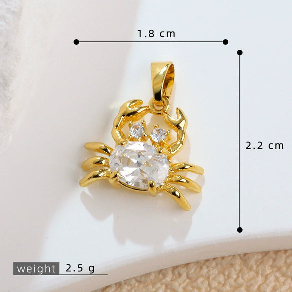 Copper Marine Life Animal Pattern Microinlaid Pendant Necklace Earrings Diy Jewelry Electroplated