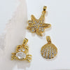 Copper Marine Life Animal Pattern Microinlaid Pendant Necklace Earrings Diy Jewelry Electroplated