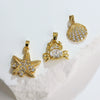 Copper Marine Life Animal Pattern Microinlaid Pendant Necklace Earrings Diy Jewelry Electroplated