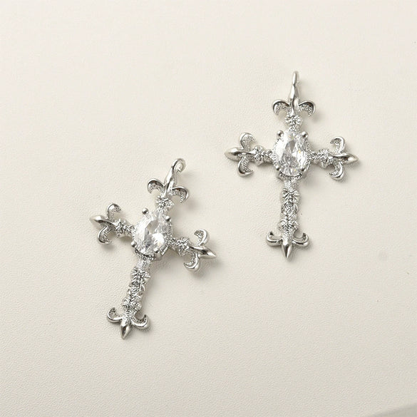 Copper Material Guardian Cross Inlaid With Zircon Electroplated Handmade Jewelry Accessories Pendant Bracelet Necklace Earrings
