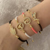 Copper Micro Inlaid Butterfly And Cross Virgin Drawable Bracelet Gold Plated Micropaved For Women