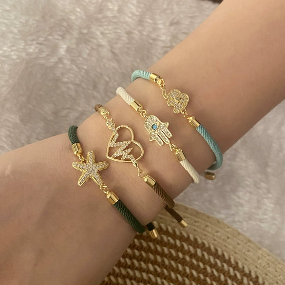 Copper Micro Inlaid Butterfly And Cross Virgin Drawable Bracelet Gold Plated Micropaved For Women