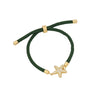 Copper Micro Inlaid Butterfly And Cross Virgin Drawable Bracelet Gold Plated Micropaved For Women