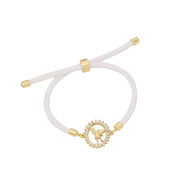 Copper Micro Inlaid Butterfly And Cross Virgin Drawable Bracelet Gold Plated Micropaved For Women