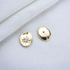 Copper Micro Inlaid Electroplated Gold Water Drop Stone Pendant Charm Smooth Oval Jewelry Accessory For Women