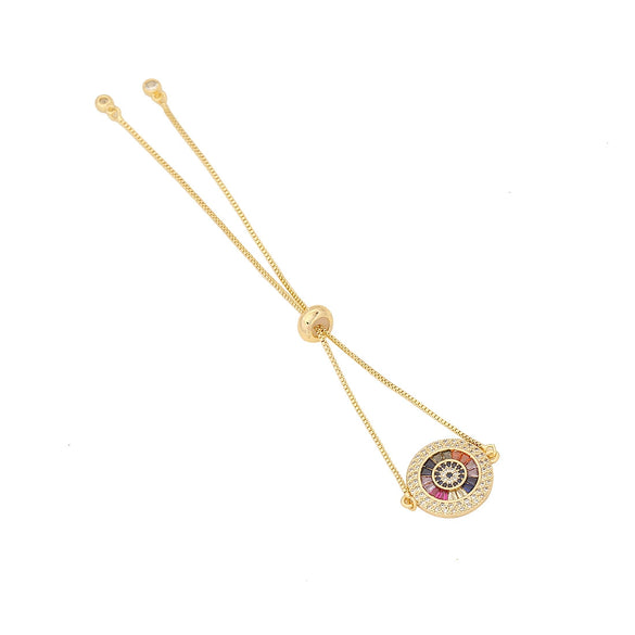Copper Micro Inlaid Zircon Women's Bracelet With Personalized Eye Design
