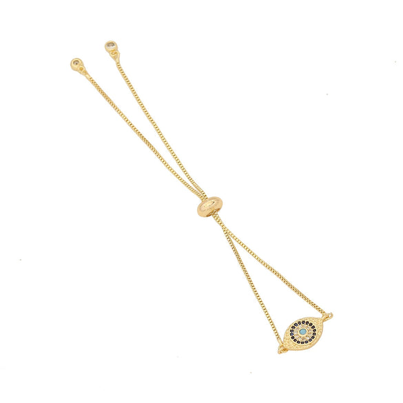 Copper Micro Inlaid Zircon Women's Bracelet With Personalized Eye Design