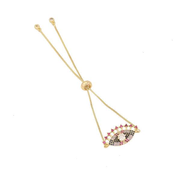 Copper Micro Inlaid Zircon Women's Bracelet With Personalized Eye Design