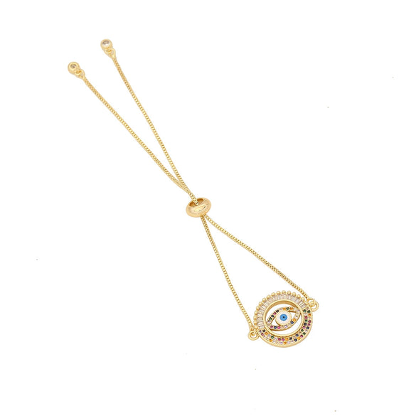 Copper Micro Inlaid Zircon Women's Bracelet With Personalized Eye Design