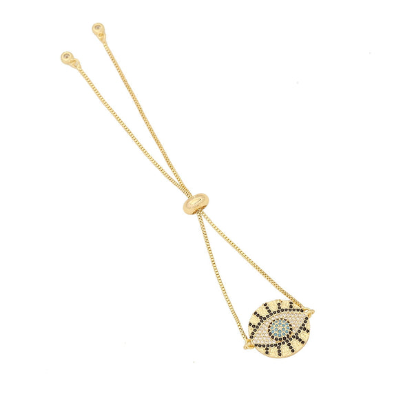 Copper Micro Inlaid Zircon Women's Bracelet With Personalized Eye Design