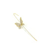 Copper Micro Pave Zircon Butterfly Ear Cuff And Pierced Earrings Insect Design For Women Auricle Wrap Oblique Earrings