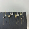Copper Micro Pave Zircon Butterfly Ear Cuff And Pierced Earrings Insect Design For Women Auricle Wrap Oblique Earrings