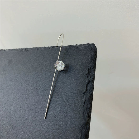 Copper Micro Pave Zircon Butterfly Ear Cuff And Pierced Earrings Insect Design For Women Auricle Wrap Oblique Earrings